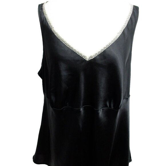 Lane Bryant Tank Top Women's Size 16 Black Sleeveless V-Neck Polyester Pullover - Picture 2 of 10